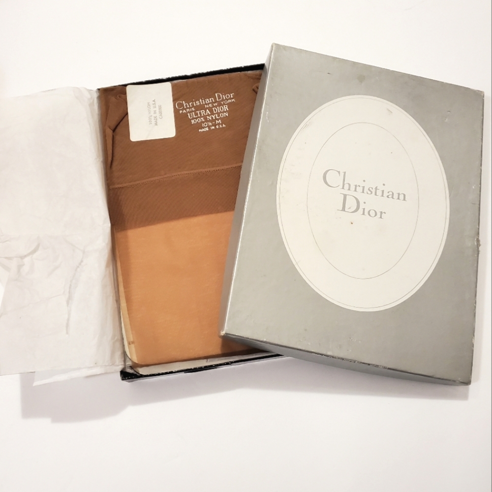 Christian Dior - Vintage Box Set with 3 pairs of Nylon Stockings - Size 10.5M